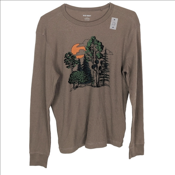 Old Navy Other - Old Navy Waffle Knit T-shirt Mens Medium Brown